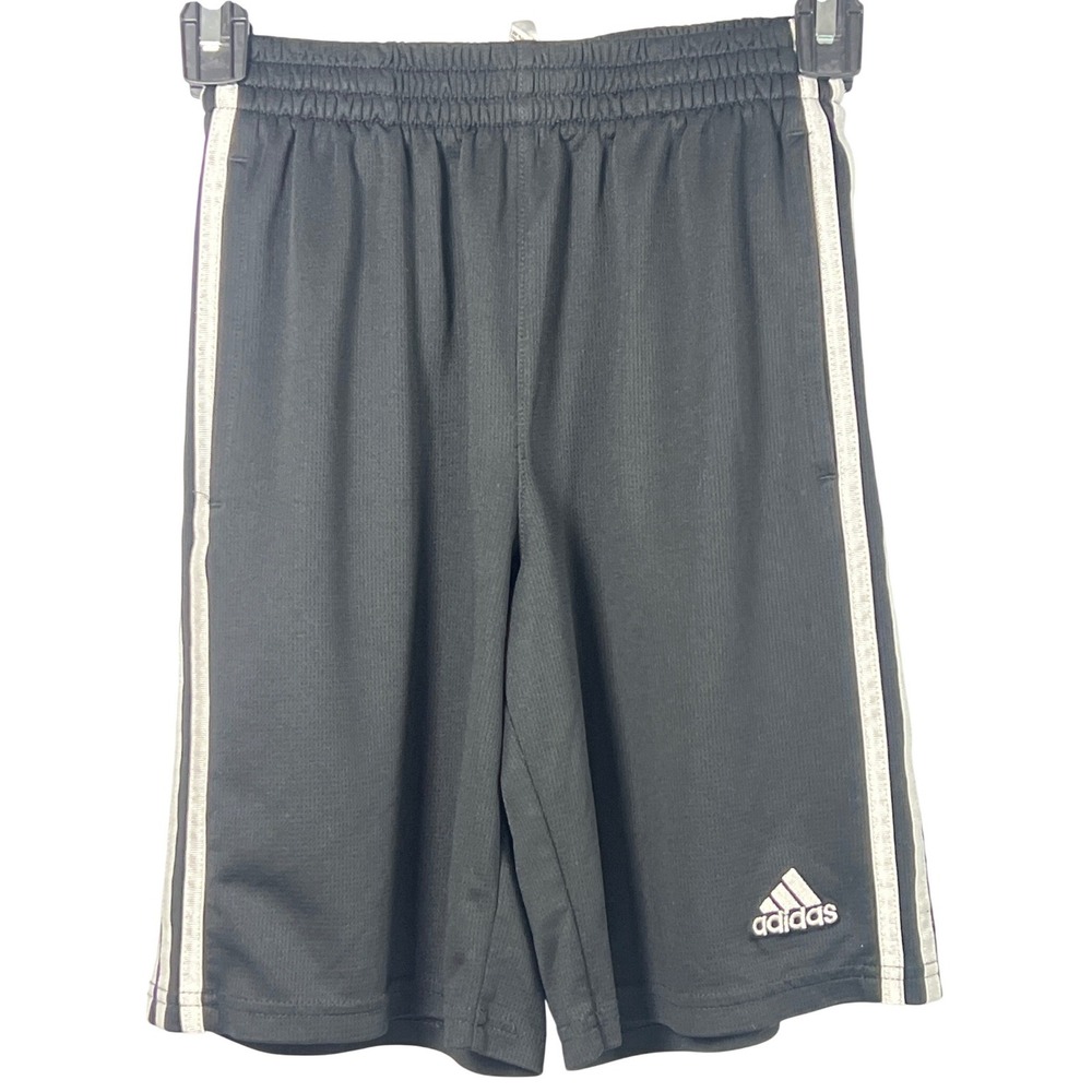 Adidas‎ Kids Classic Black White Pull On Sporty Athletic Shorts Boys Medium